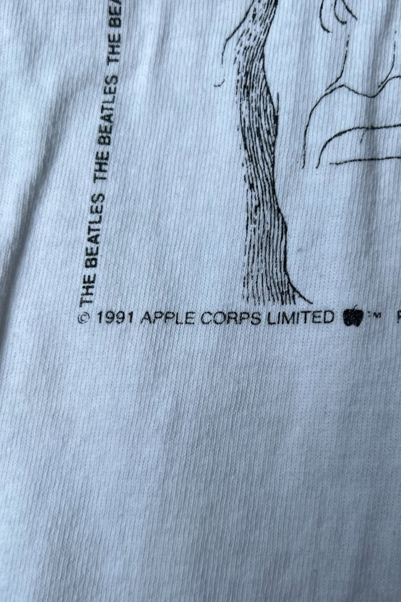 MADE IN USA 91'S BEATLES REVOLVER BAND T-SHIRT / WHITE [SIZE: L USED]
