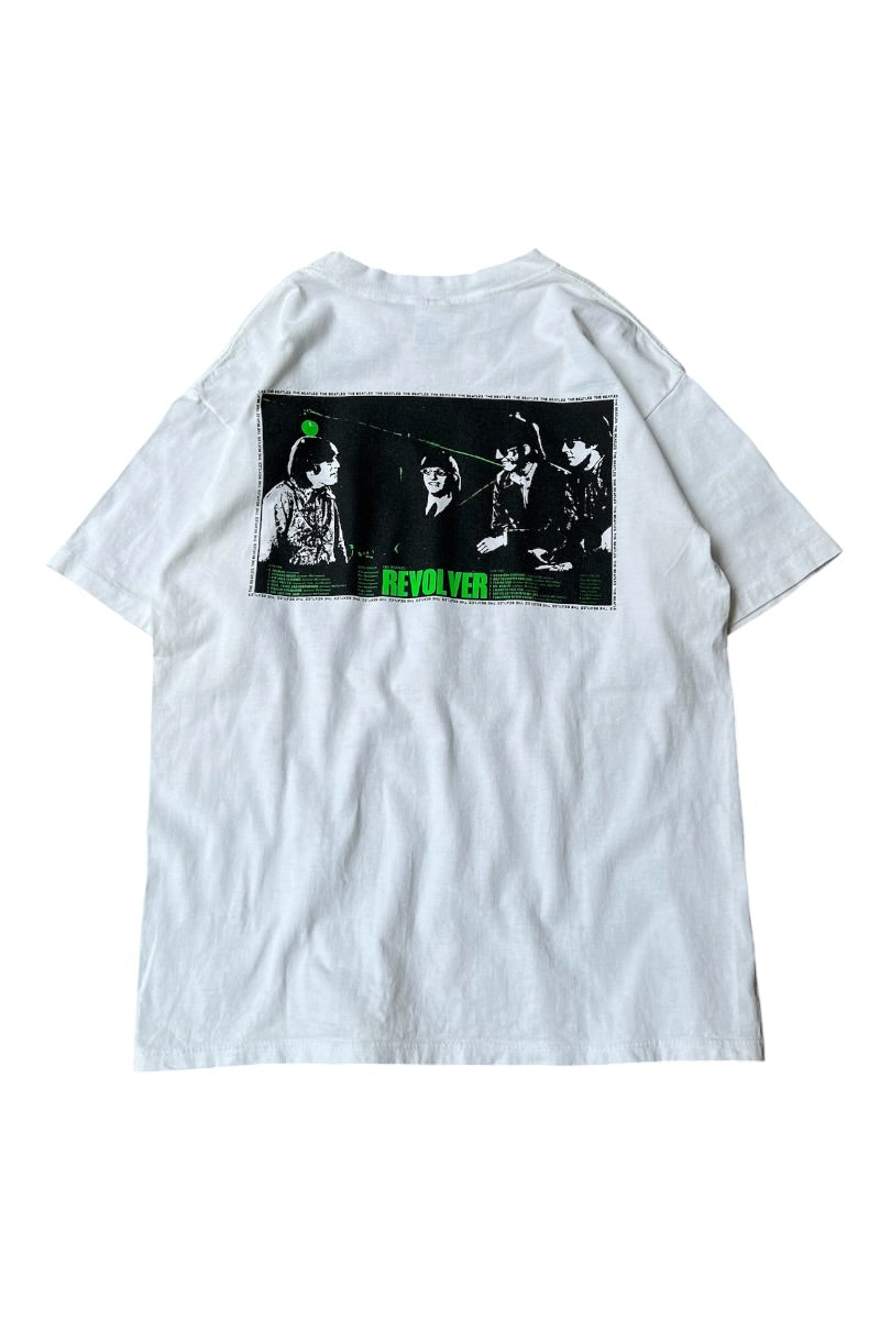 MADE IN USA 91'S BEATLES REVOLVER BAND T-SHIRT / WHITE [SIZE: L USED]