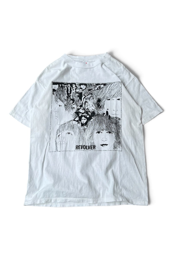 MADE IN USA 91'S BEATLES REVOLVER BAND T-SHIRT / WHITE [SIZE: L USED]