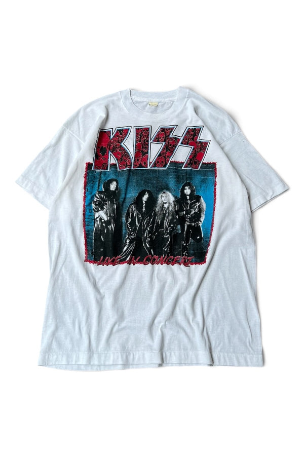 MADE IN USA 92'S KISS REVENGE BAND T-SHIRT / WHITE [SIZE: XL USED]
