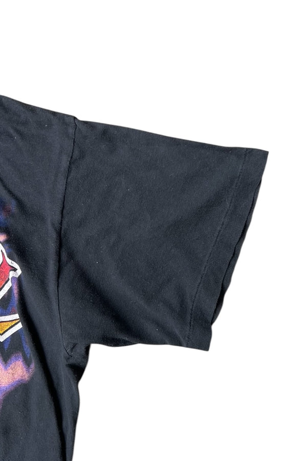 80-90'S MICHAEL JACKSON BOOTLEG ALL PRINT MUSIC T-SHIRT / BLACK [SIZE: L USED]