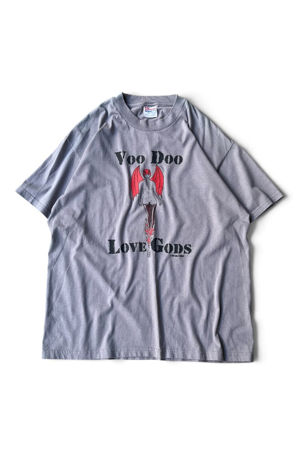 MADE IN USA 99'S VOO DOO LOVE GODS BAND T-SHIRT / GRAY [SIZE: L USED]