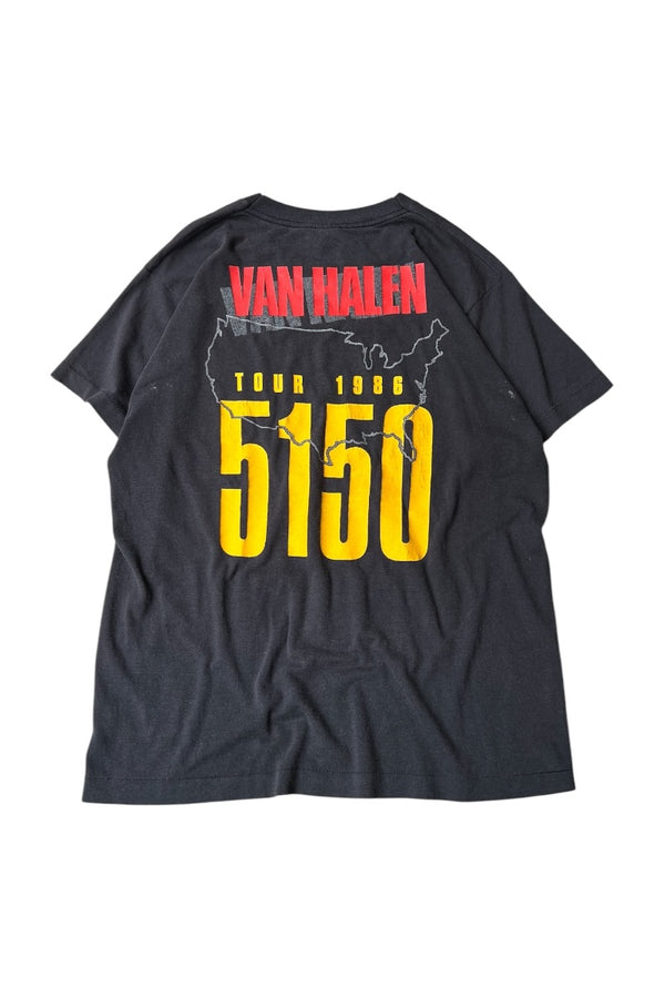 MADE IN USA 86'S VAN HALEN 5150 TOUR BAND T-SHIRT / BLACK [SIZE: XL USED]