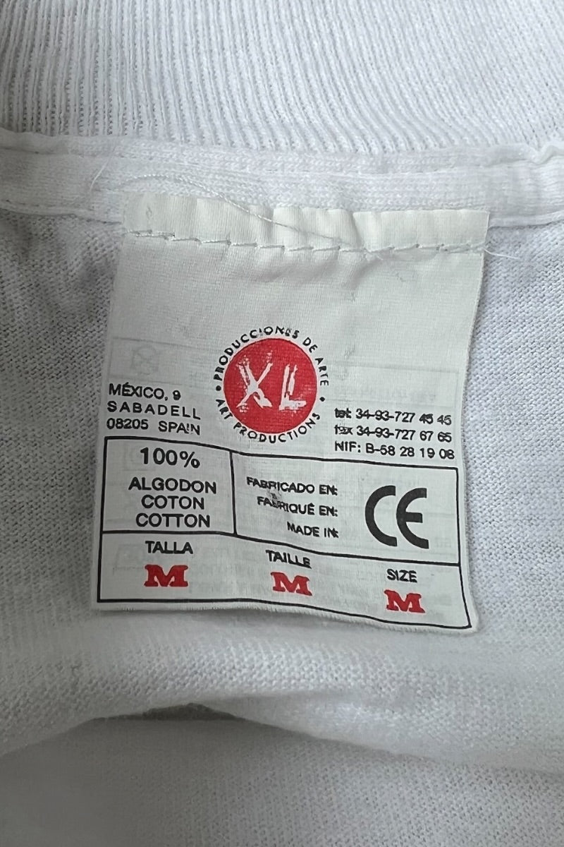 Y2K 00'S SALVADOR DALI PARODY ART T-SHIRT / WHITE [SIZE: M USED]