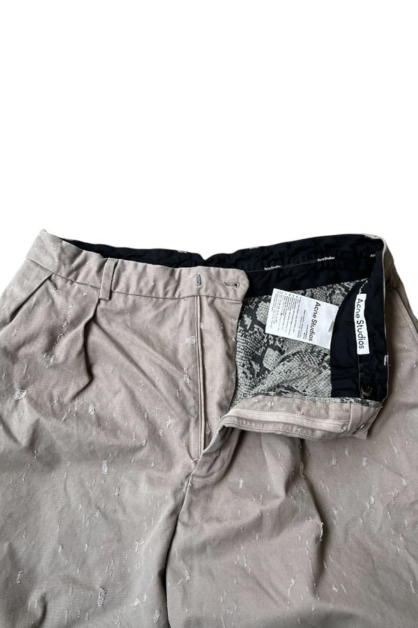 22'SS DISTRESSED SHORT PANTS / BEIGE [SIZE: 50 USED]