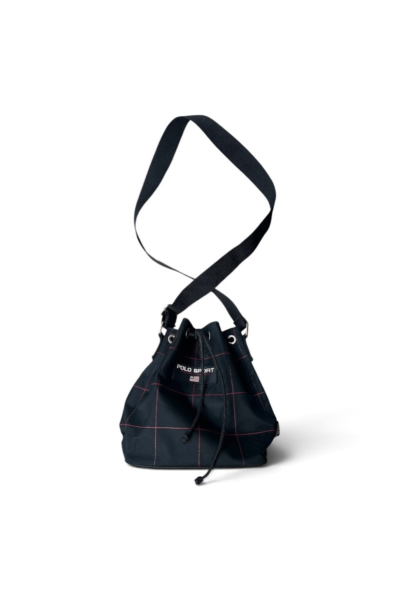 90'S CHECK SHOULDER BAG / BLACK [SIZE: ONE SIZE USED]