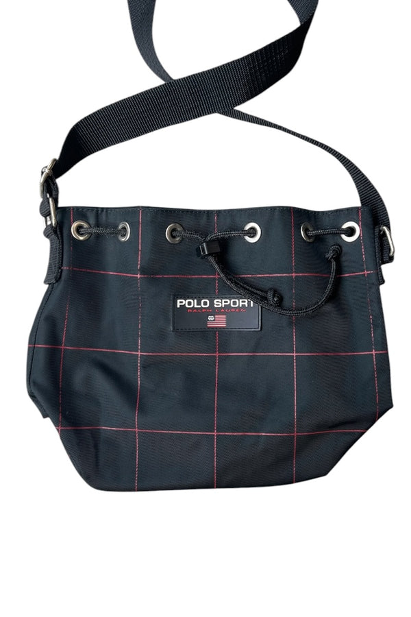 90'S CHECK SHOULDER BAG / BLACK [SIZE: ONE SIZE USED]
