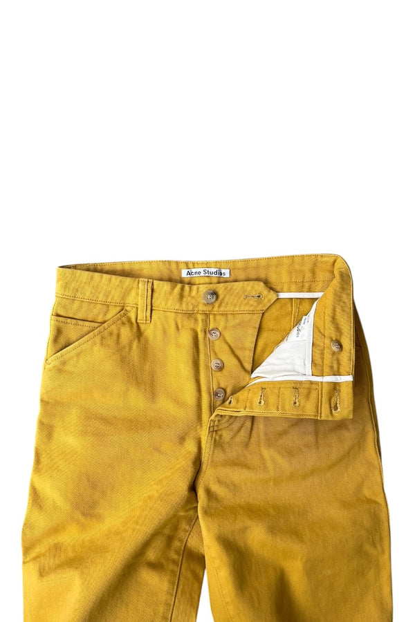 MADE IN ROMANIA WORK PANTS / YELLOW [SIZE: 44 USED]
