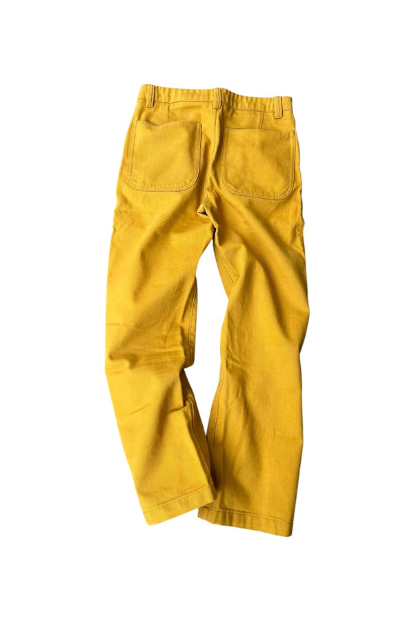 MADE IN ROMANIA WORK PANTS / YELLOW [SIZE: 44 USED]