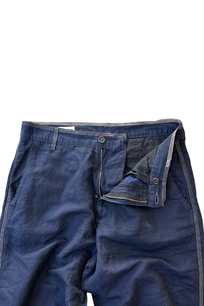 LINEN WORK PANTS / NAVY [SIZE: 46 USED]