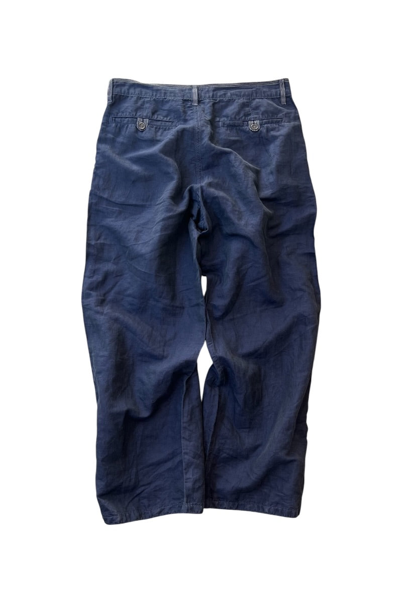 LINEN WORK PANTS / NAVY [SIZE: 46 USED]