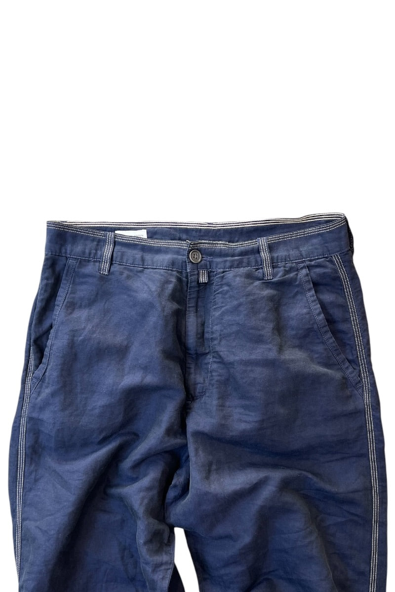 LINEN WORK PANTS / NAVY [SIZE: 46 USED]