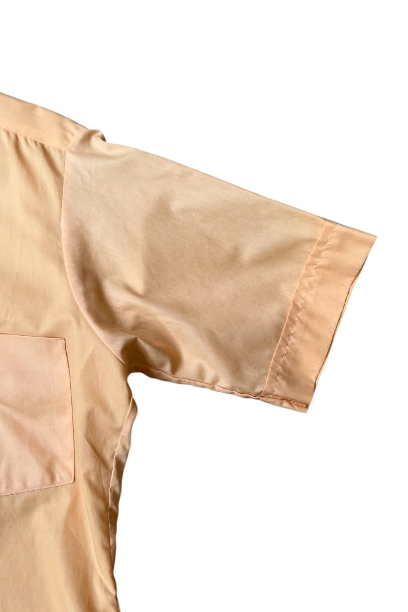 70'S DACRON POLYESTER S/S SHIRT / ORANGE [SIZE: S USED]