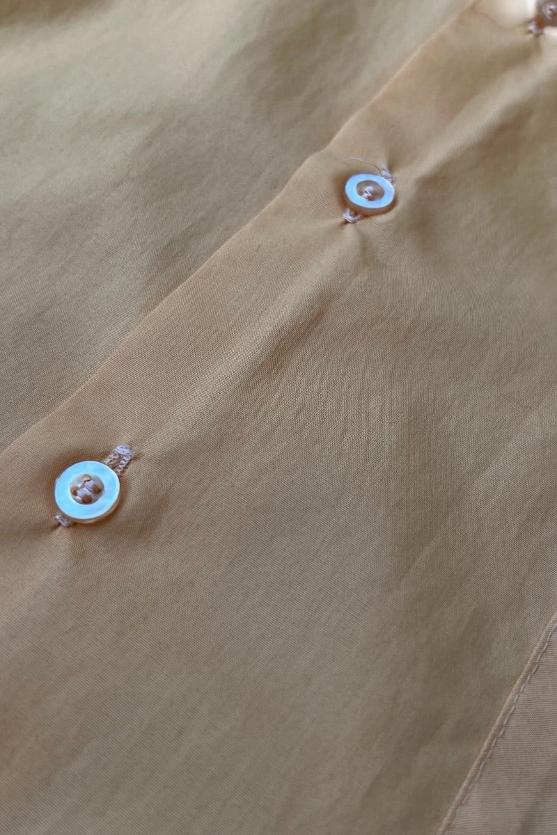 70'S DACRON POLYESTER S/S SHIRT / ORANGE [SIZE: S USED]