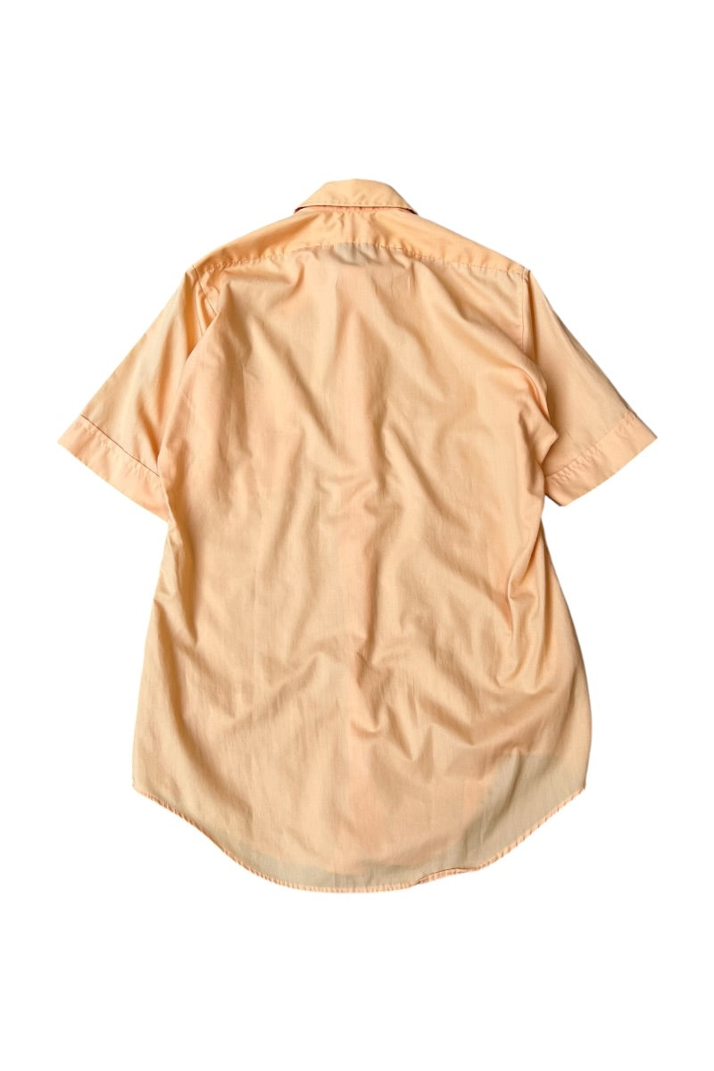 70'S DACRON POLYESTER S/S SHIRT / ORANGE [SIZE: S USED]