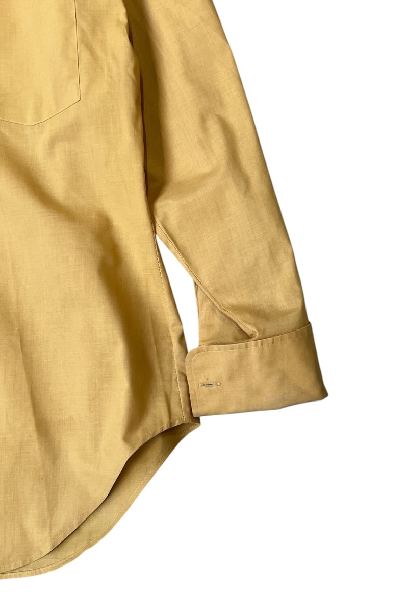 70'S L/S CUFF DRES SHIRT / YELLOW [SIZE: M USED]