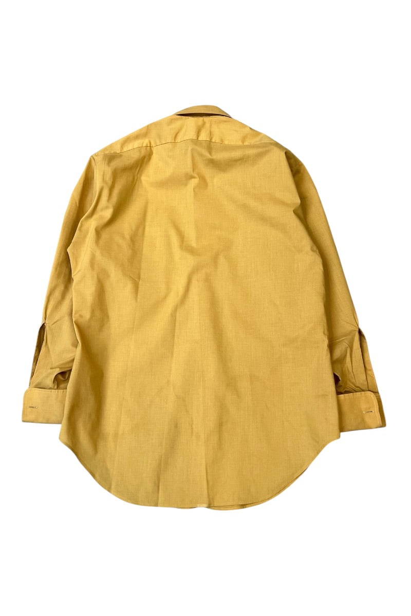 70'S L/S CUFF DRES SHIRT / YELLOW [SIZE: M USED]