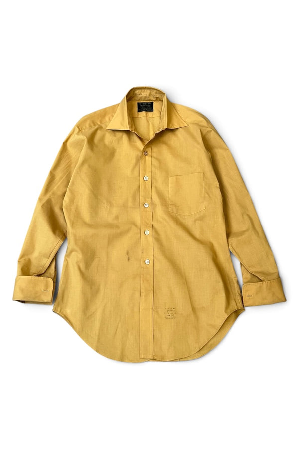 70'S L/S CUFF DRES SHIRT / YELLOW [SIZE: M USED]