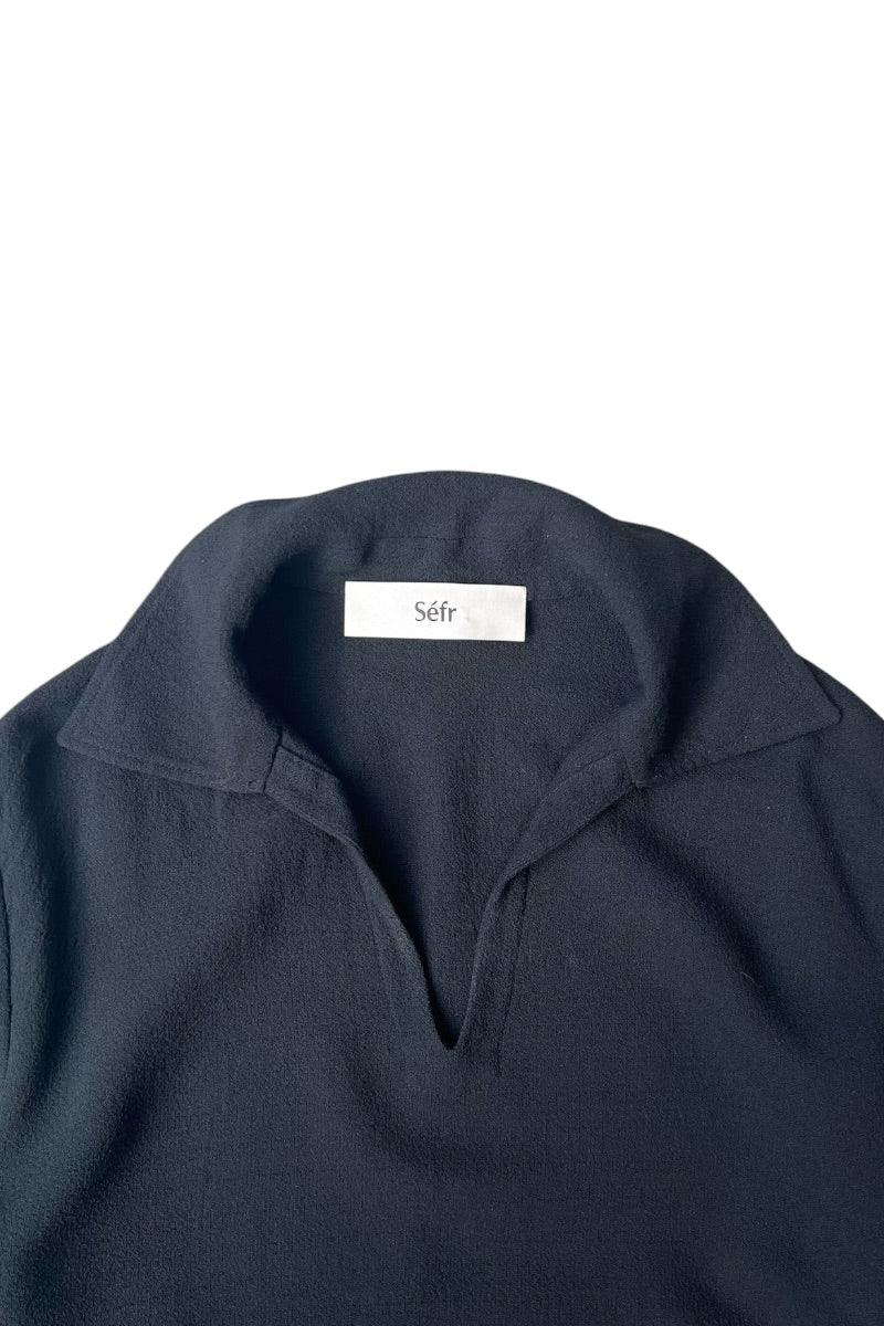 S/S VISCOSE SHIRT / BLACK [SIZE: XS USED]