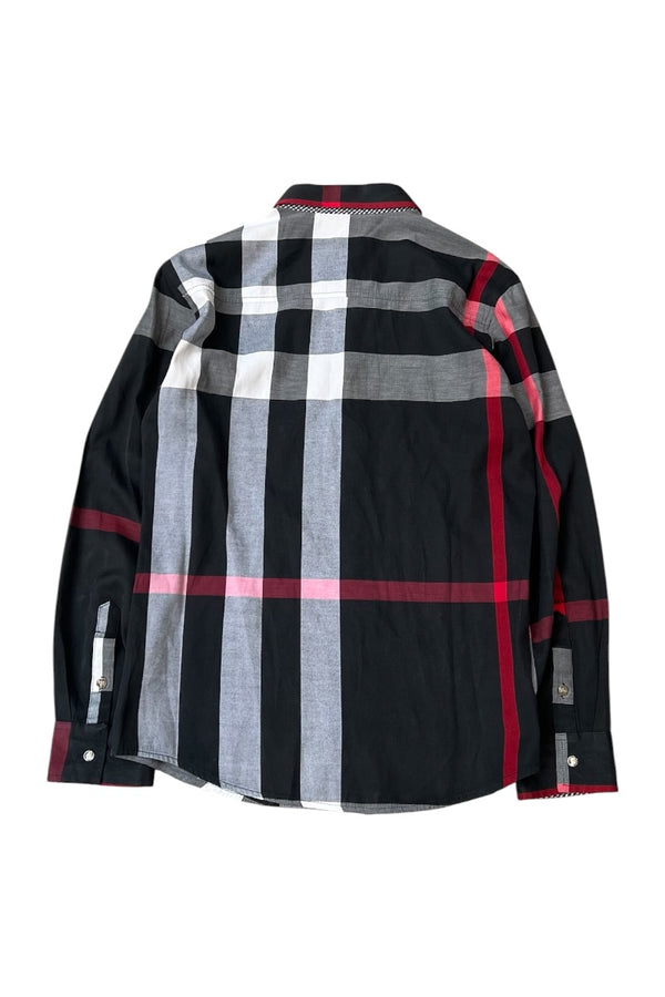 MADE IN LONDON L/S CHECK SHIRT / BLACK [SIZE: M USED]
