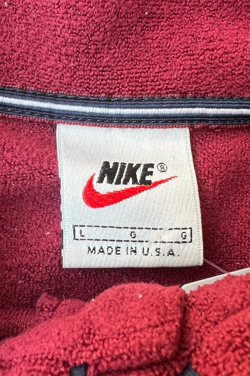 MADE IN USA 90'S S/S PILE POLO SHIRT / BURGUNDY [SIZE: L USED]
