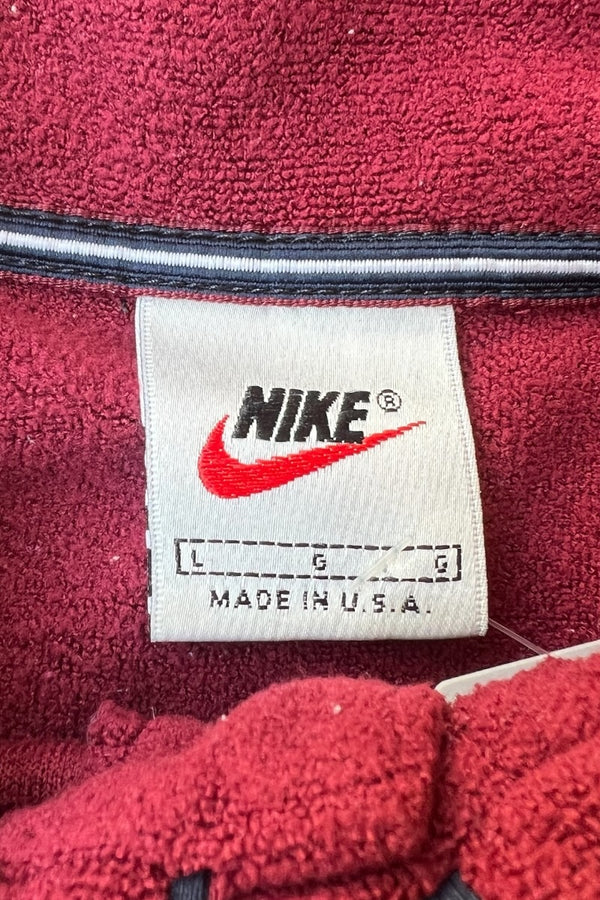 MADE IN USA 90'S S/S PILE POLO SHIRT / BURGUNDY [SIZE: L USED]