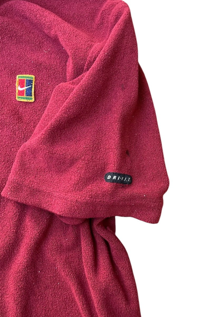 MADE IN USA 90'S S/S PILE POLO SHIRT / BURGUNDY [SIZE: L USED]