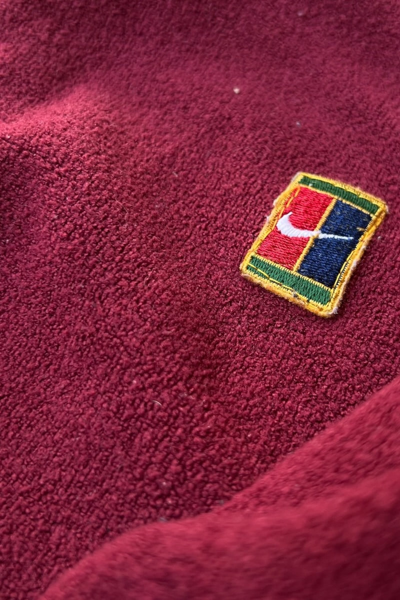 MADE IN USA 90'S S/S PILE POLO SHIRT / BURGUNDY [SIZE: L USED]