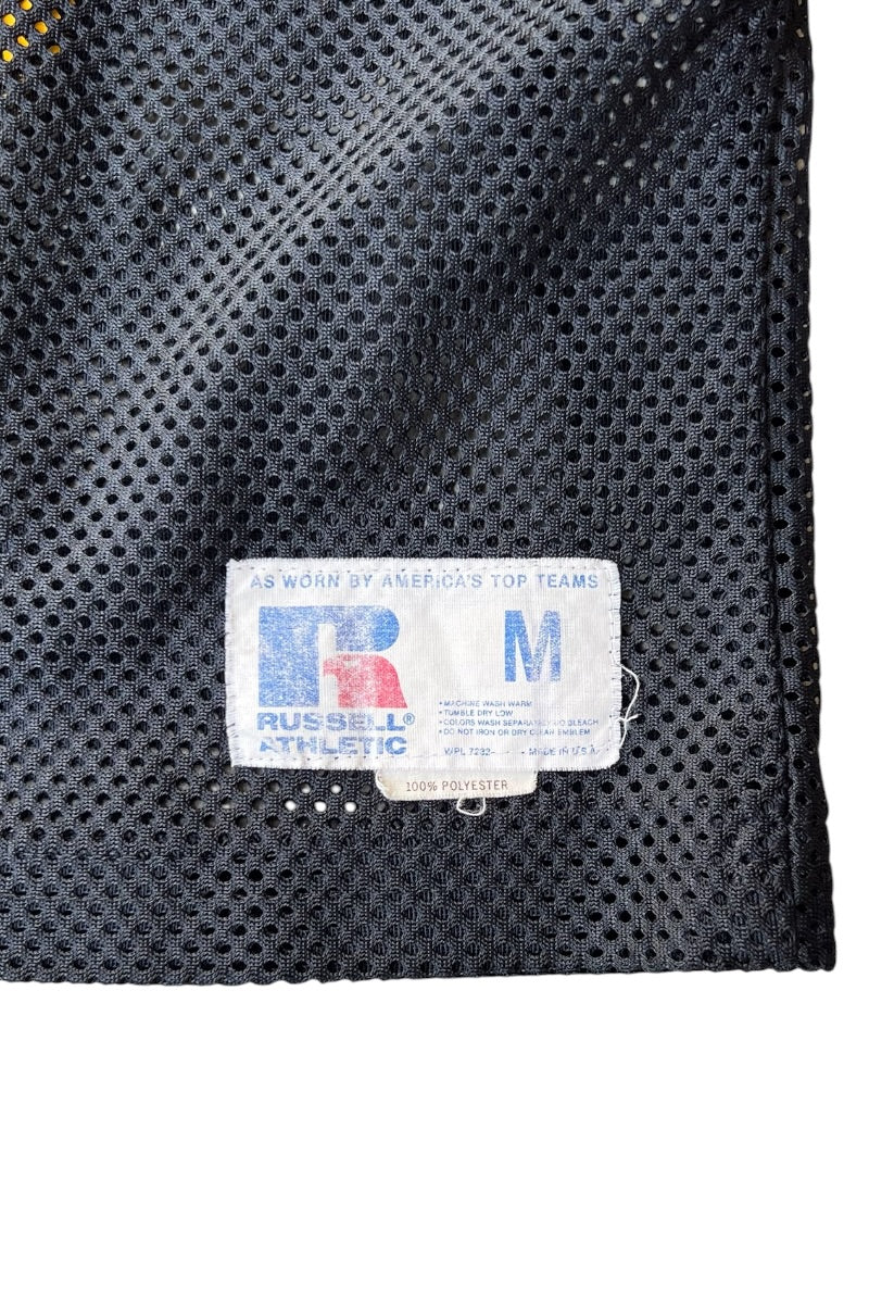 MADE IN USA 80'S ARMSTRONG V-NECK MESH GAME SHIRT / BLACK [SIZE: M USED]
