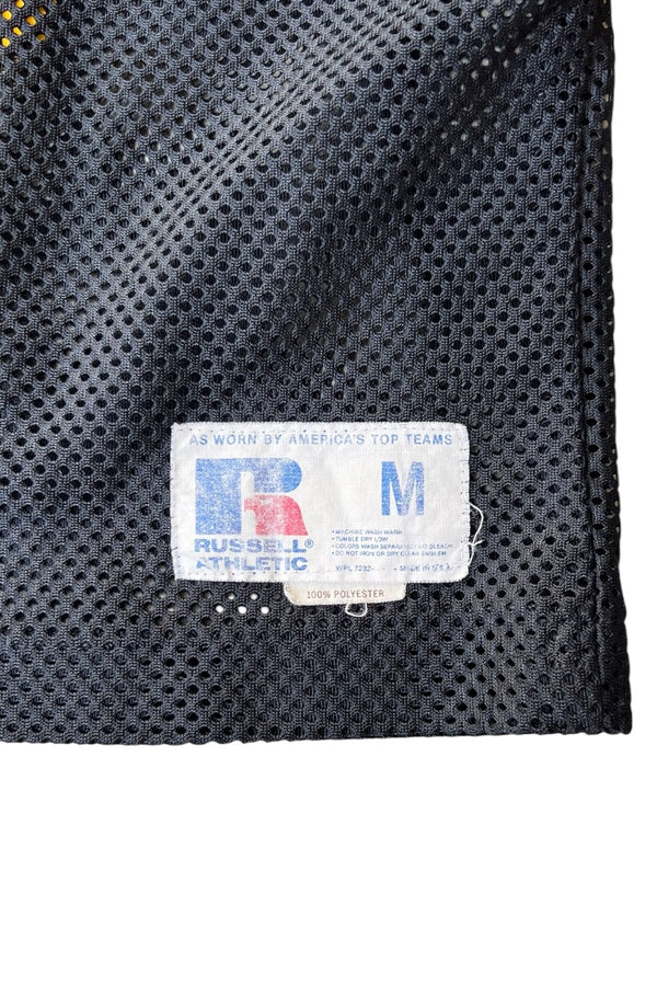 MADE IN USA 80'S ARMSTRONG V-NECK MESH GAME SHIRT / BLACK [SIZE: M USED]