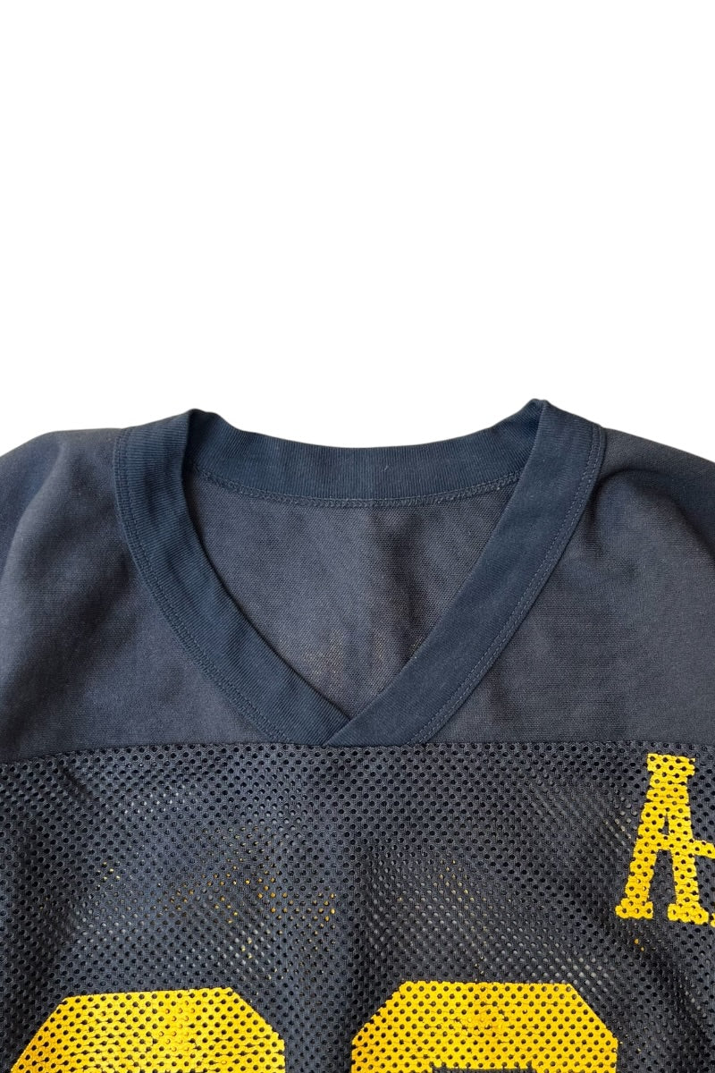 MADE IN USA 80'S ARMSTRONG V-NECK MESH GAME SHIRT / BLACK [SIZE: M USED]