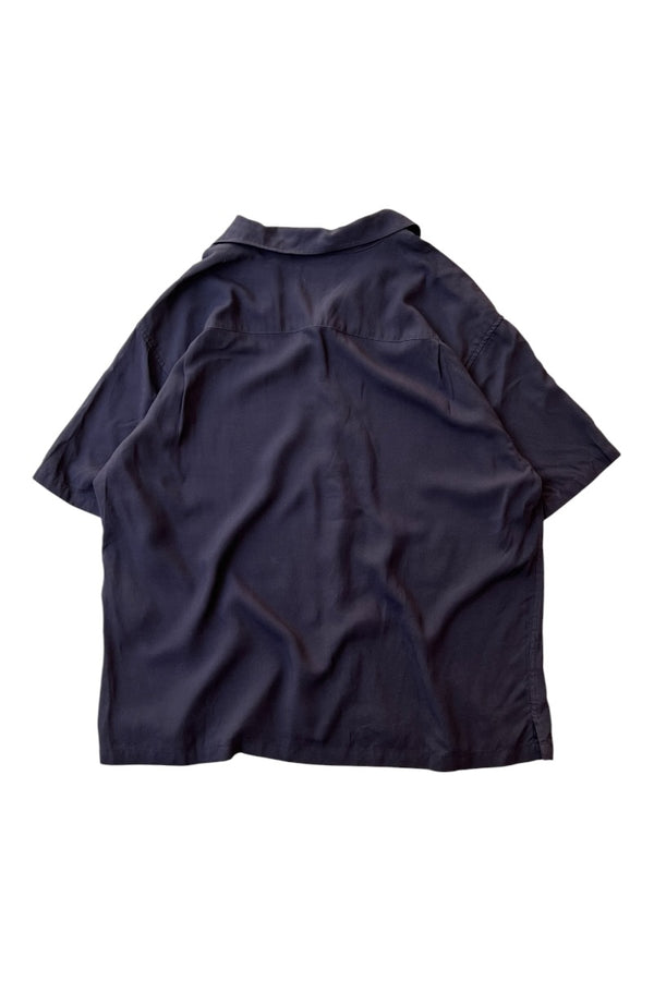 17SS FACE PRINTED RAYON S/S SHIRT / BLACK [SIZE: S USED]