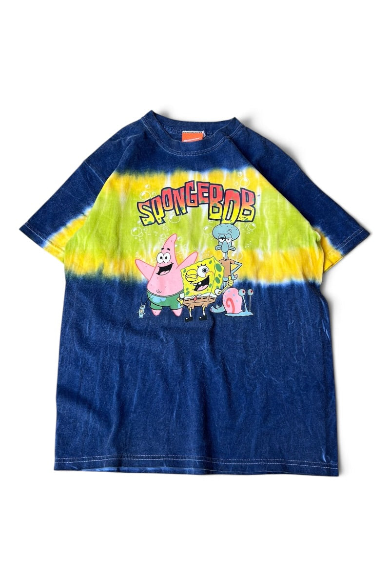 Y2K EARLY 00'S SPONGE BOB T-SHIRT / NAVY [SIZE: XL USED]