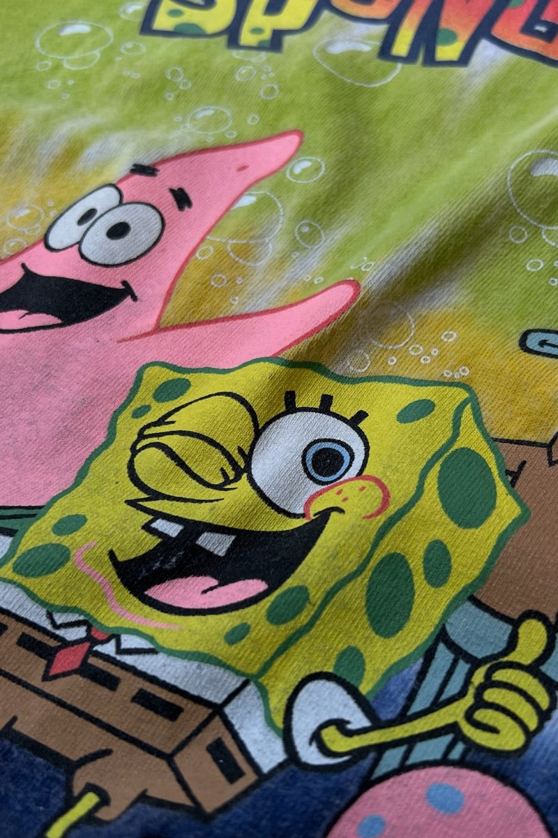 Y2K EARLY 00'S SPONGE BOB T-SHIRT / NAVY [SIZE: XL USED]