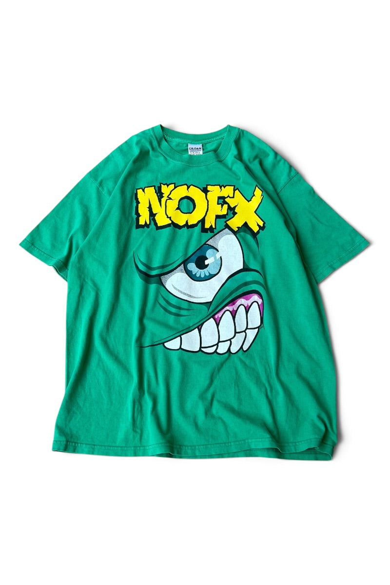 Y2K EARLY 00'S NOFX MONS TOUR BAND T-SHIRT / GREEN [SIZE: XL USED]