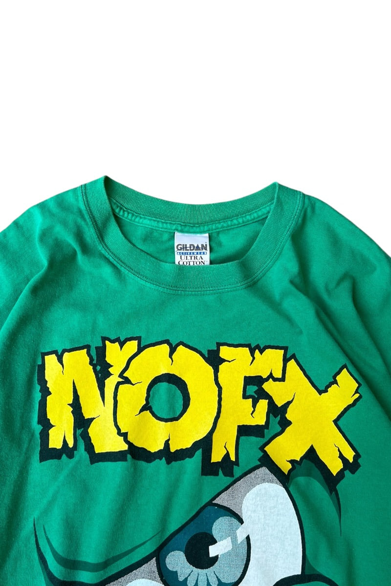 Y2K EARLY 00'S NOFX MONS TOUR BAND T-SHIRT / GREEN [SIZE: XL USED]