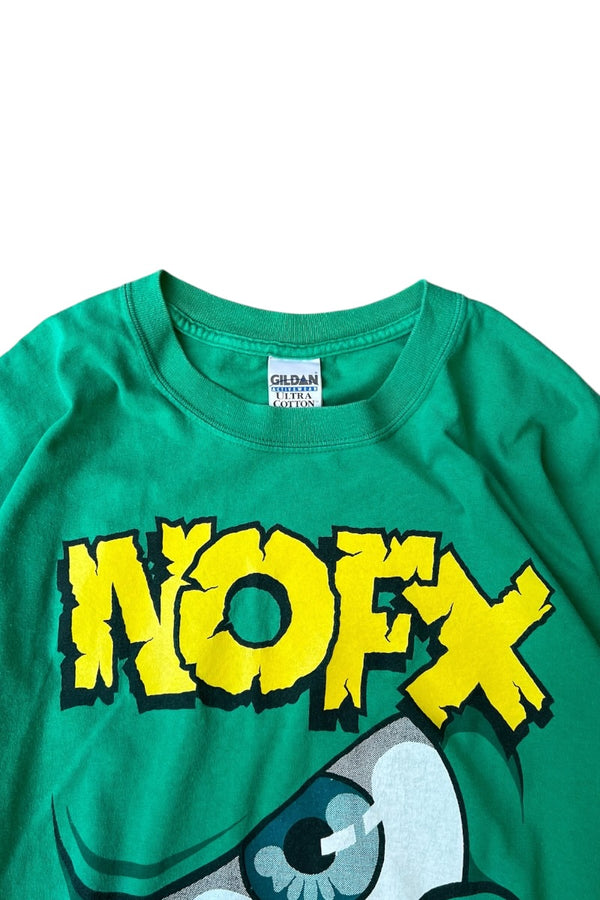 Y2K EARLY 00'S NOFX MONS TOUR BAND T-SHIRT / GREEN [SIZE: XL USED]