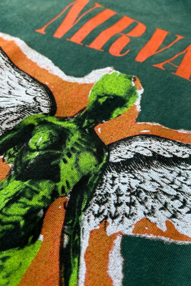 24'S NIRVANA IN UTERO MUSIC T-SHIRT / GREEN [SIZE: L USED]