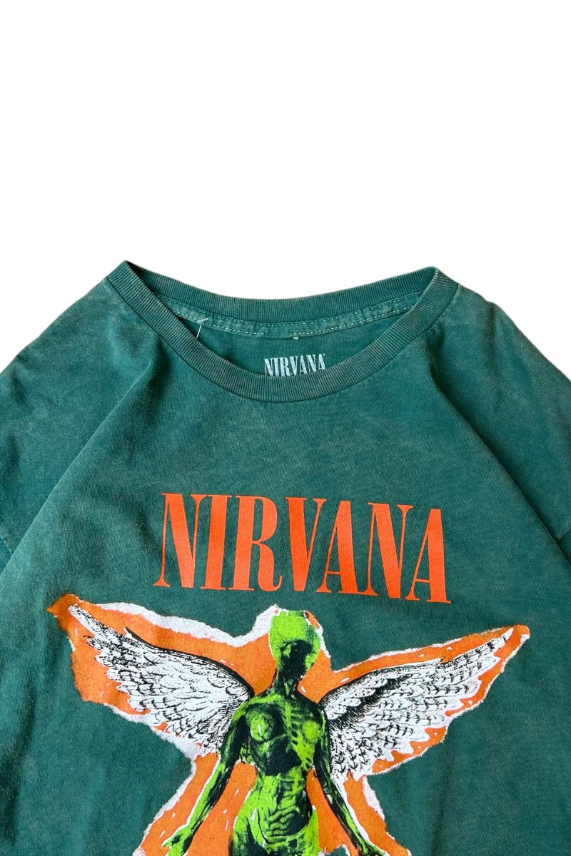 24'S NIRVANA IN UTERO MUSIC T-SHIRT / GREEN [SIZE: L USED]