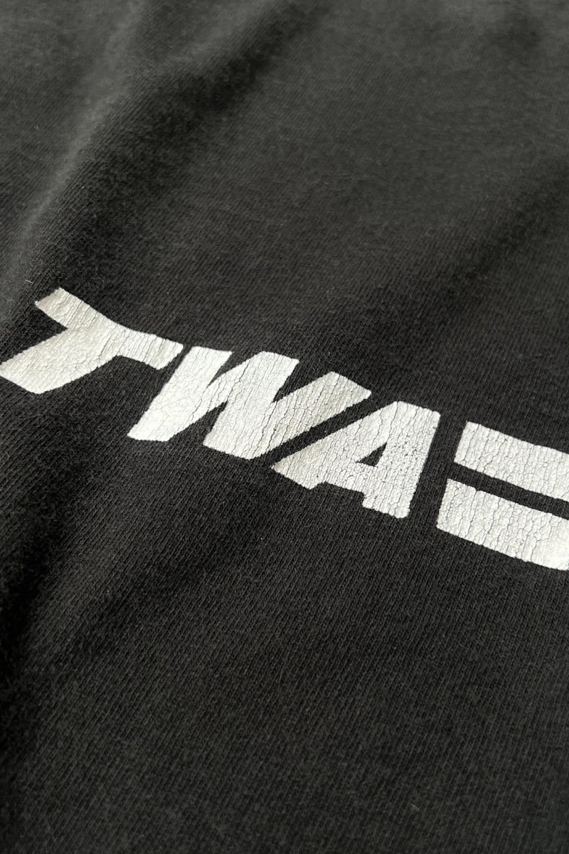 MADE IN USA 90'S TWA L/S T-SHIRT / BLACK [SIZE: XL USED]