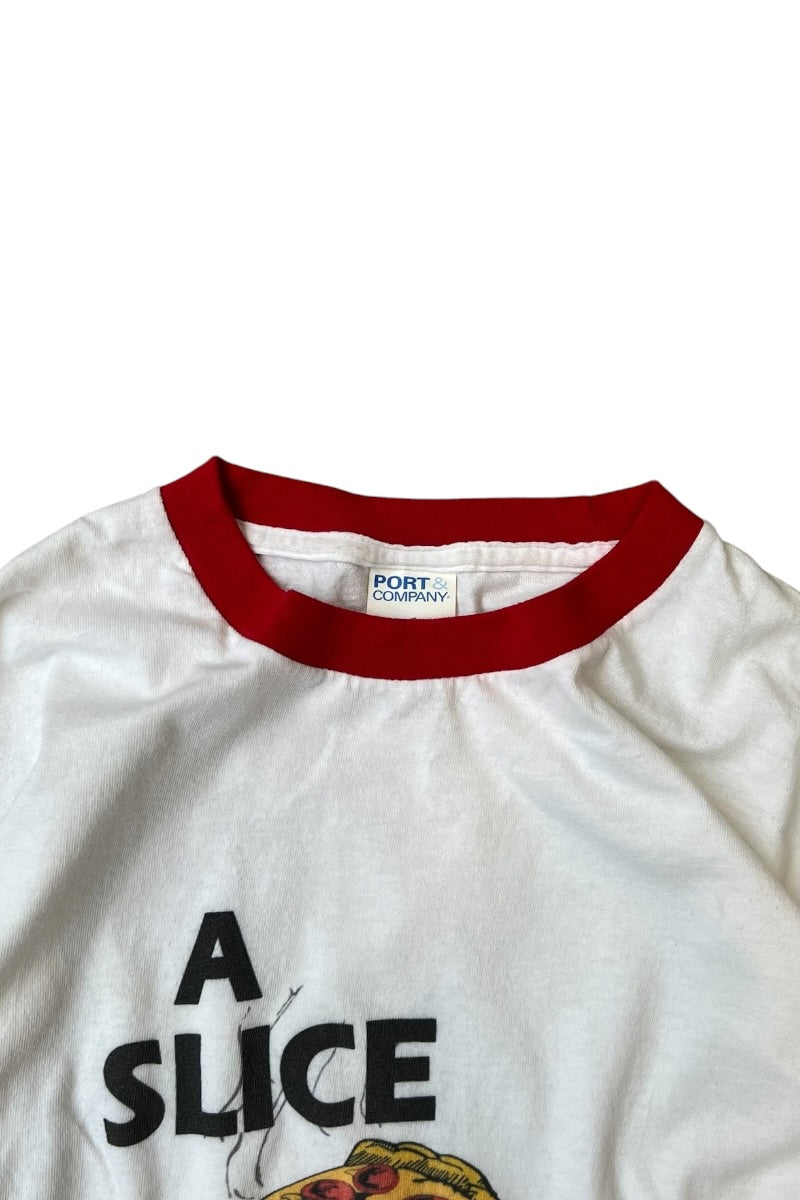 MYSTIC PIZZA MOVIE RINGER T-SHIRT / WHITE [SIZE: M USED]