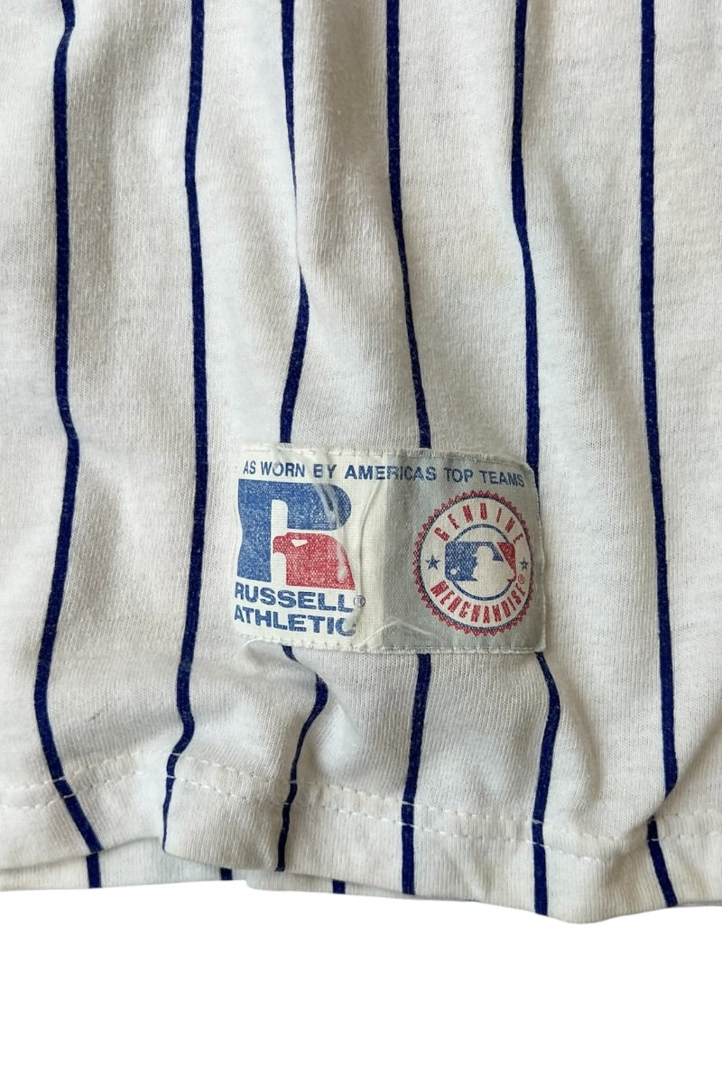 MADE IN USA 90'S NY METS BASEBALL T-SHIRT / WHITE [SIZE: L USED]