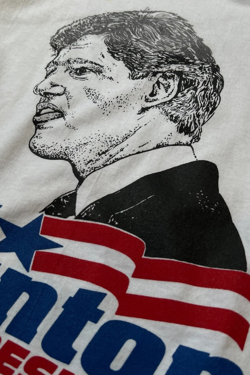 MADE IN USA 90'S BILL CLINTON T-SHIRT / WHITE [SIZE: S USED]