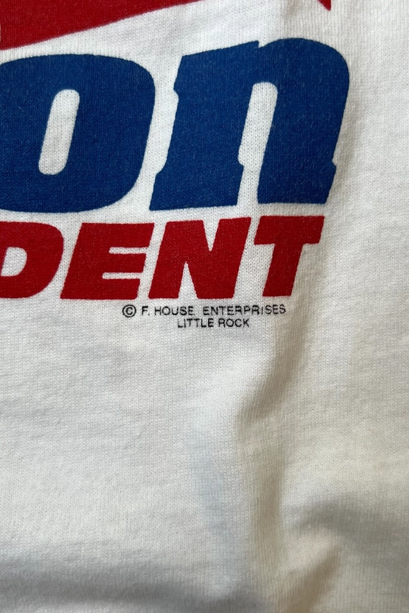 MADE IN USA 90'S BILL CLINTON T-SHIRT / WHITE [SIZE: S USED]