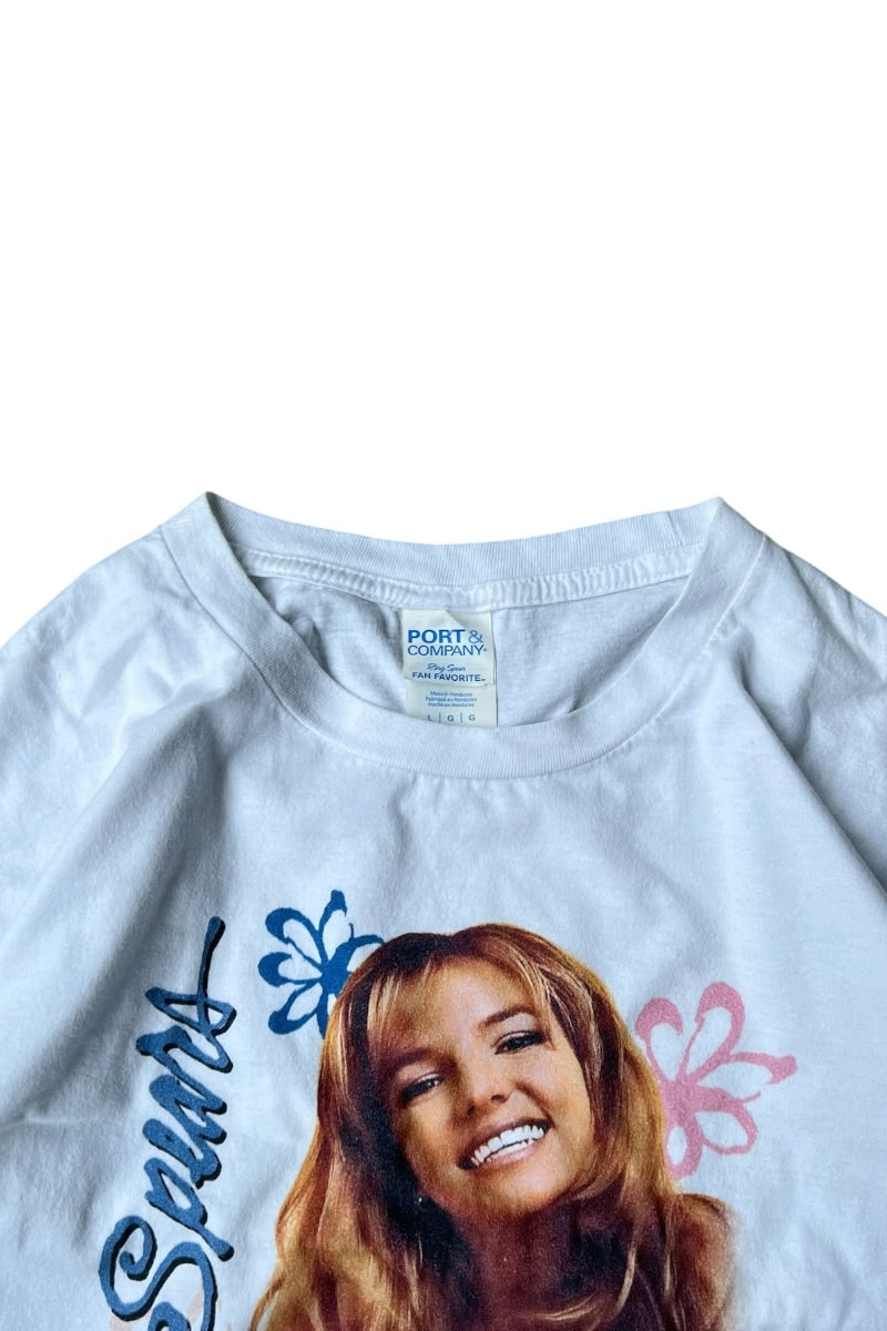 BRITNEY SPEARS MUSIC T-SHIRT / WHITE [SIZE: L USED]