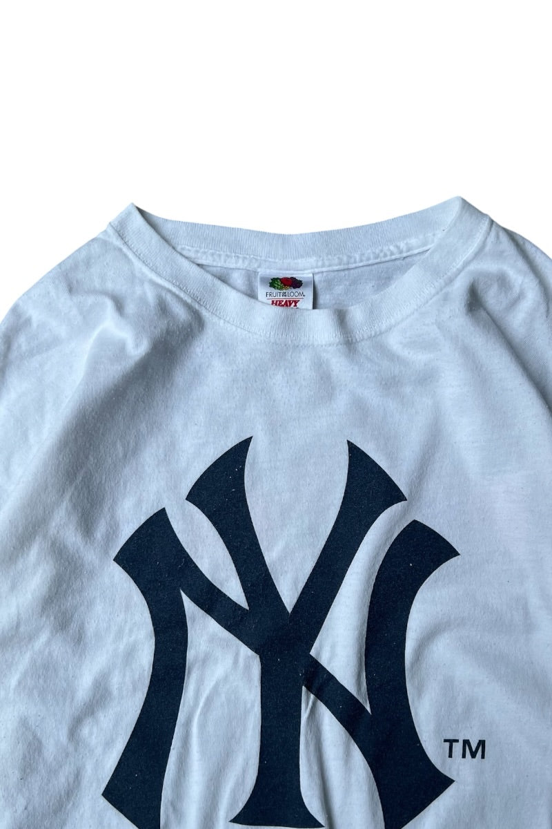 90'S-Y2K EARLY 00'S NY YANKEES T-SHIRT / WHITE [SIZE: XL USED]