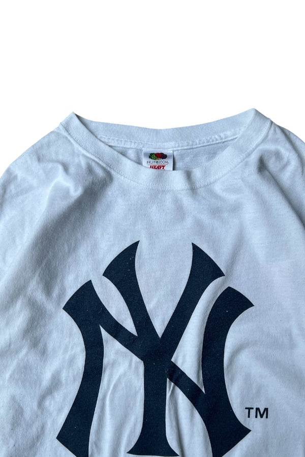 90'S-Y2K EARLY 00'S NY YANKEES T-SHIRT / WHITE [SIZE: XL USED]