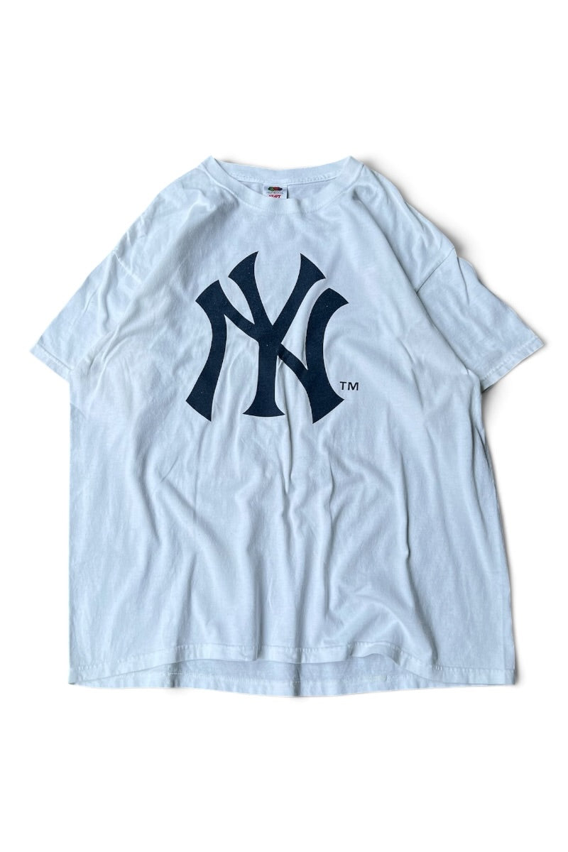 90'S-Y2K EARLY 00'S NY YANKEES T-SHIRT / WHITE [SIZE: XL USED]
