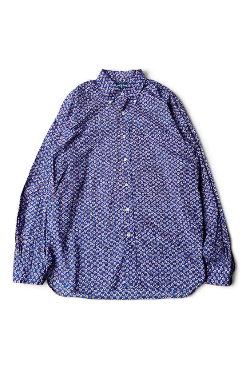 90'S FLOWER PATTERN L/S SHIRT / PATTERN [SIZE: L USED]