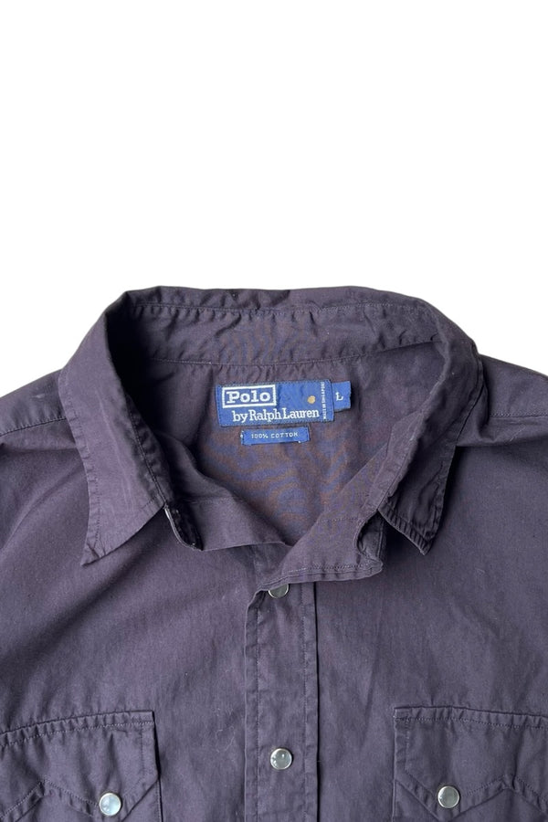 90'S L/S WESTERN SHIRT / BLACK [SIZE: L USED]